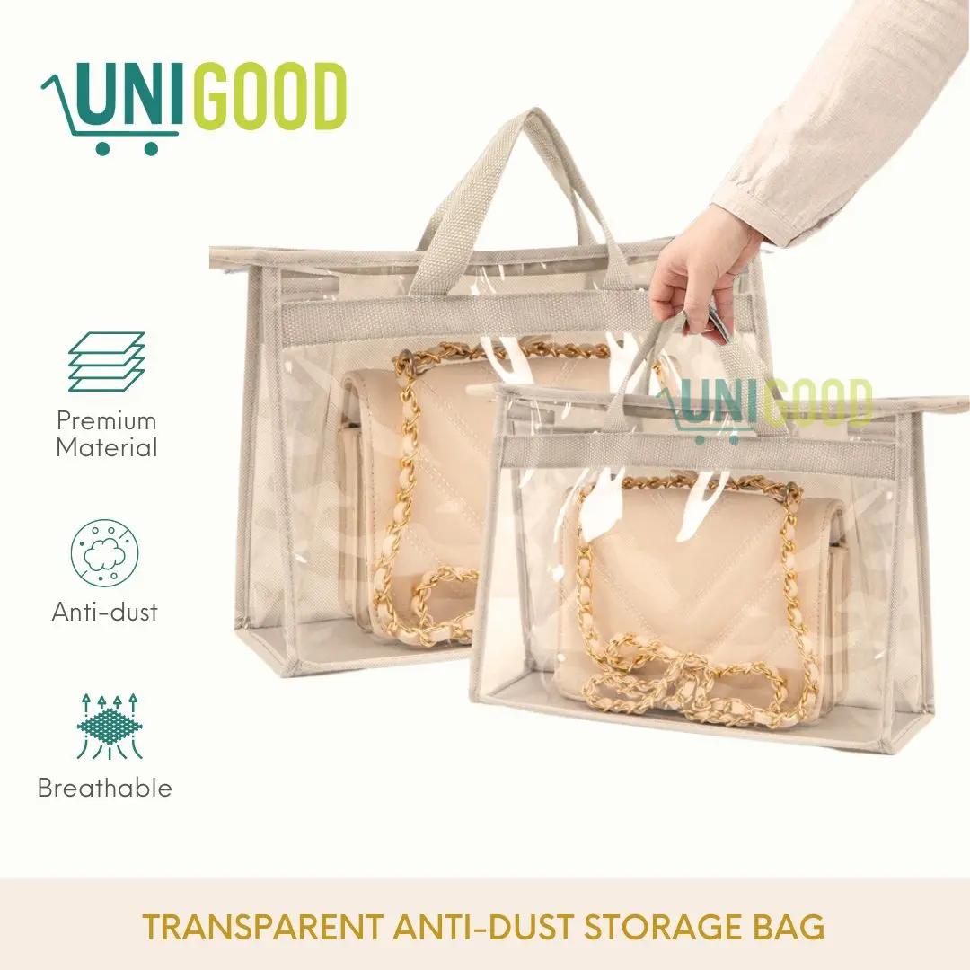 UNIGOOD - Cover Tas Kantong Penyimpanan Tas Anti Dust Bag Transparan