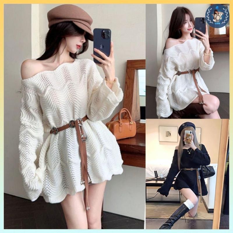 A444 Áo len LƯỚI montoghi dệt kim VIỀN SÓNG LƯỢN quanh áo mặc ngoài đi biển dễ phối đồ - L2M Top Women Fashion 【 hoa hồng 【 Hỏa tốc