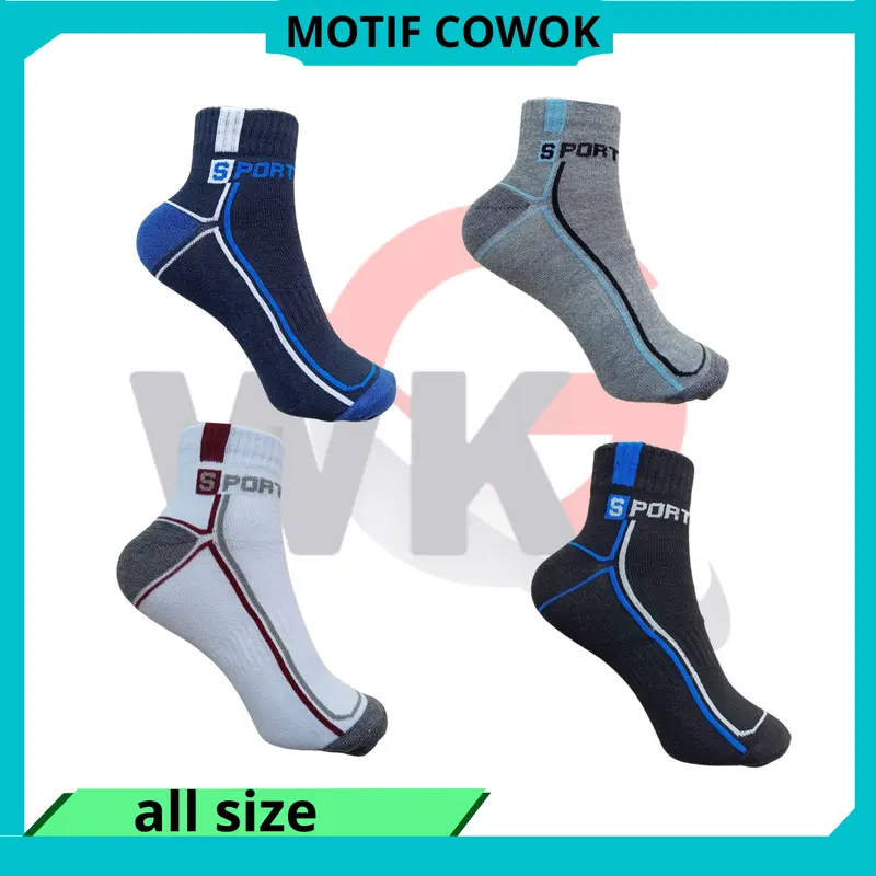 Promo 3 6 12 Pasang Kaos Kaki Sport Premium Semata Kaki Cowok Cewek Bahan Tebal Motif New kaus Kaki Olahraga lari Senam Bersepeda Jaya Abadi Kaos Kaki 4
