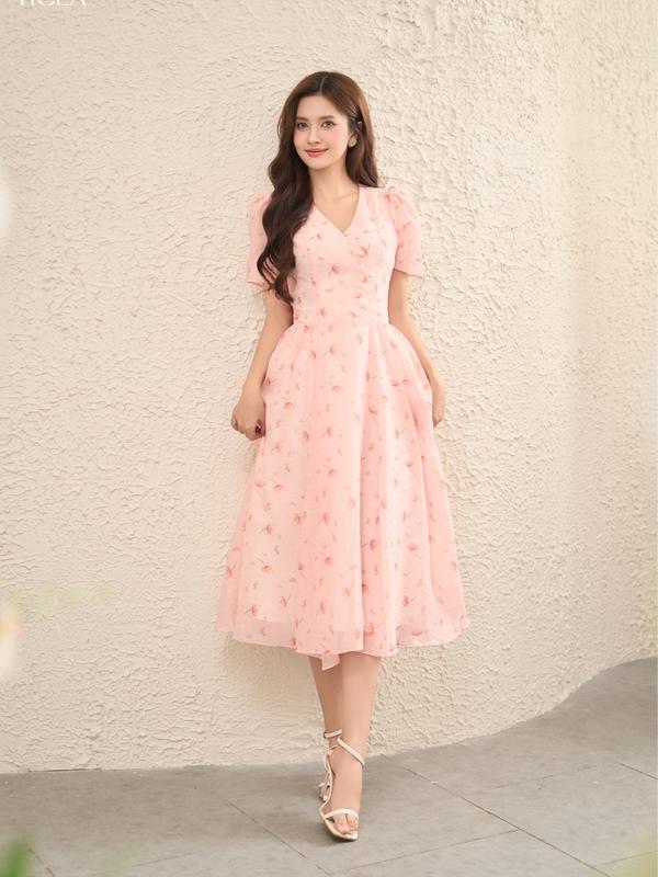 TIELA Đầm váy hoa cổ tim-Jayda Dress