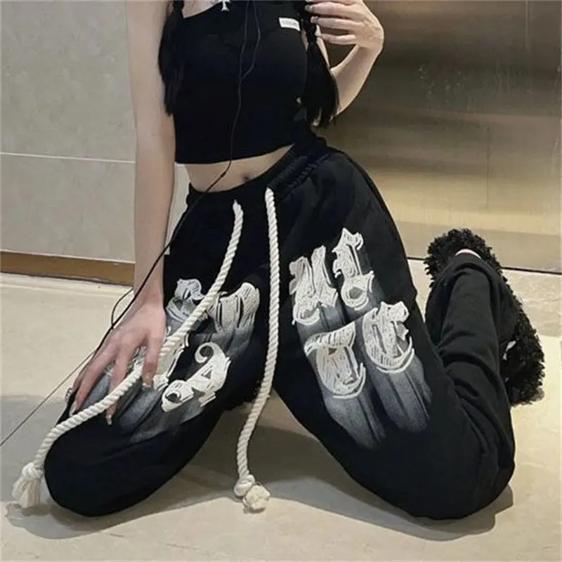 INS - quần thể thao nữ, phong cách Harajuku mới, rộng rãi, phong cách Hàn Quốc, giản dị, dành cho bố, học sinh, giảm béo, thời trang