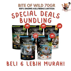 PPC 1 Box 12 Pcs Bite of Wild Pouch Makanan Kucing Basah Cat Wet Food Kitten Adult Gemuk 70gr