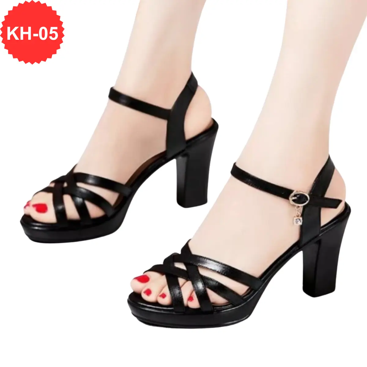 (Mã KH-05) Giày nữ cao gót quai mảnh đan đế cao 5,7 cm, êm, đẹp, thời trang Hè xăng đan sang chảnh sandal