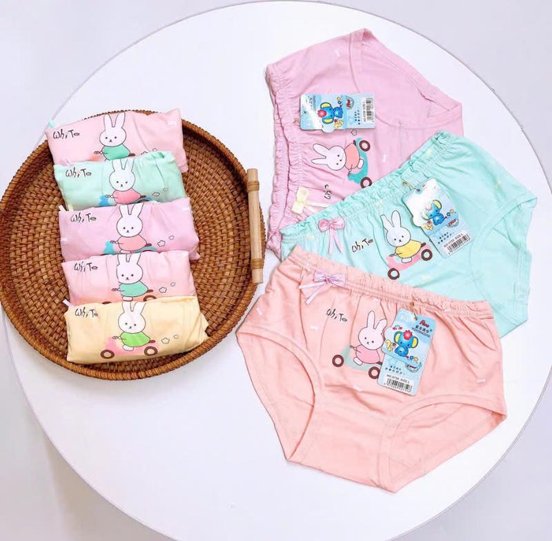 Combo 10 quần lót cotton THỎ dành cho bé gái với chất liệu mềm maj , thoáng mát , co giãn đàn hồi tốt( có tách lẻ 5 quần)