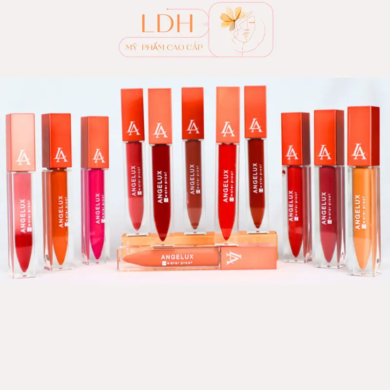 son kem siêu lì Angelux -Chống thấm , chống trôi suốt 24H- (07- hồng 10H ) Cosmetic son Môi Trang Điểm Mỹ Phẩm Nữ Women son sieu li son  khô 2