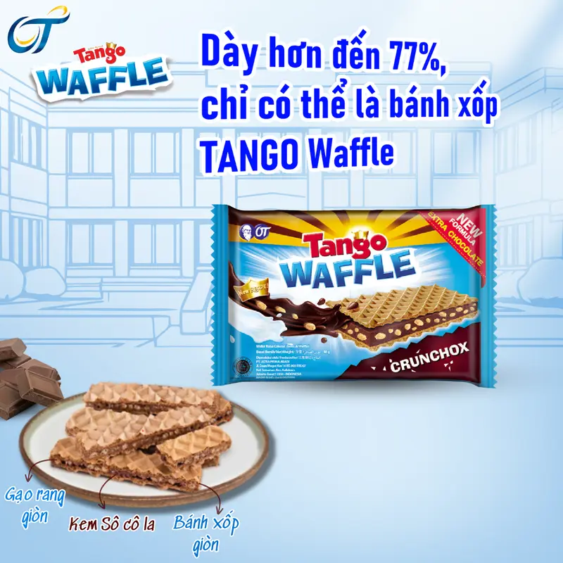 Tango _ Bánh xốp kem Sô cô la(thanh to 48g) 1