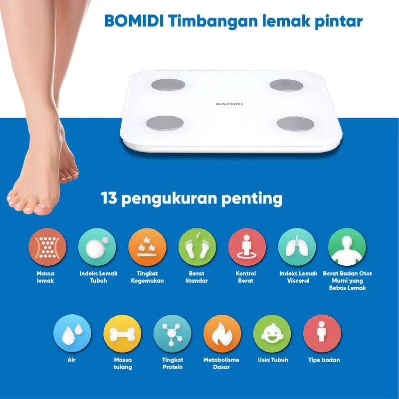 [COD] BOMIDI Body Fat Scale S1 Timbangan Badan Smart Scale Digital Timbangan Scale Skala Berat Badan 1