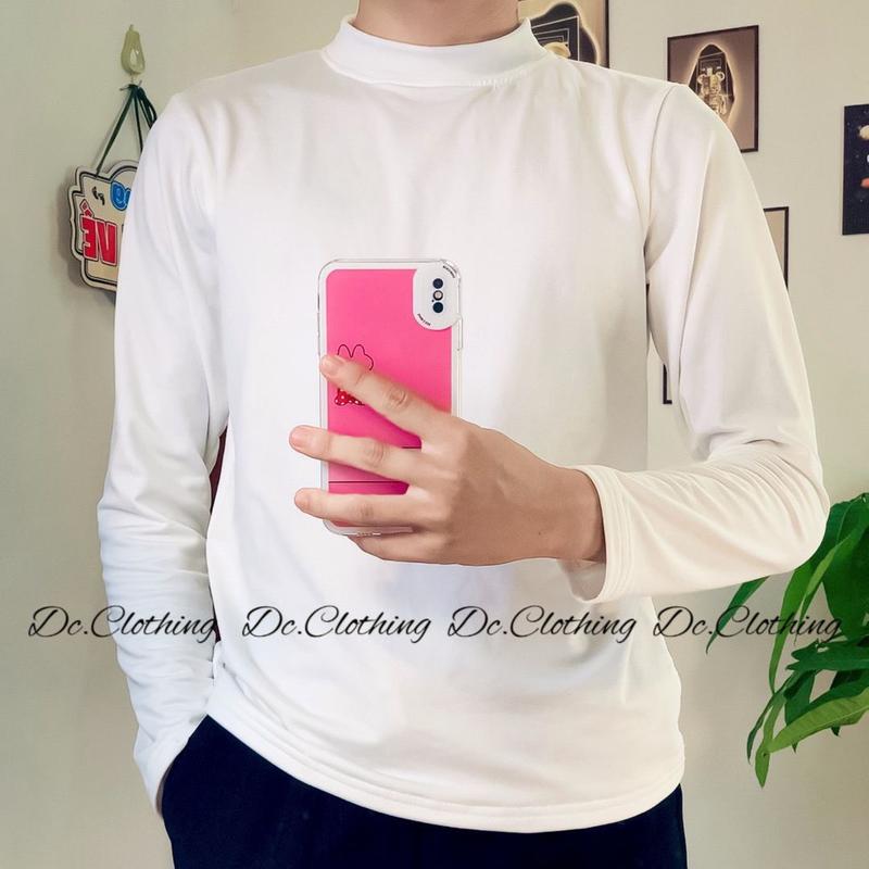 Áo Giữ Nhiệt Nam Cổ Cao 3cm - Chất Liệu Poly Trần Bông