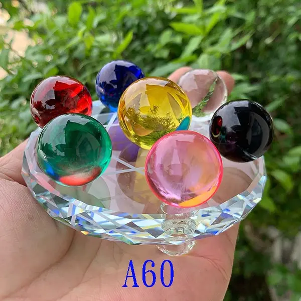 A60 ลูกแก้วคริสตัล ลูกแก้ว 7สี พร้อมขาตั้ง พร้อมกล่องของขวัญ  #TANIDA #ลูกแก้วคริสตัล