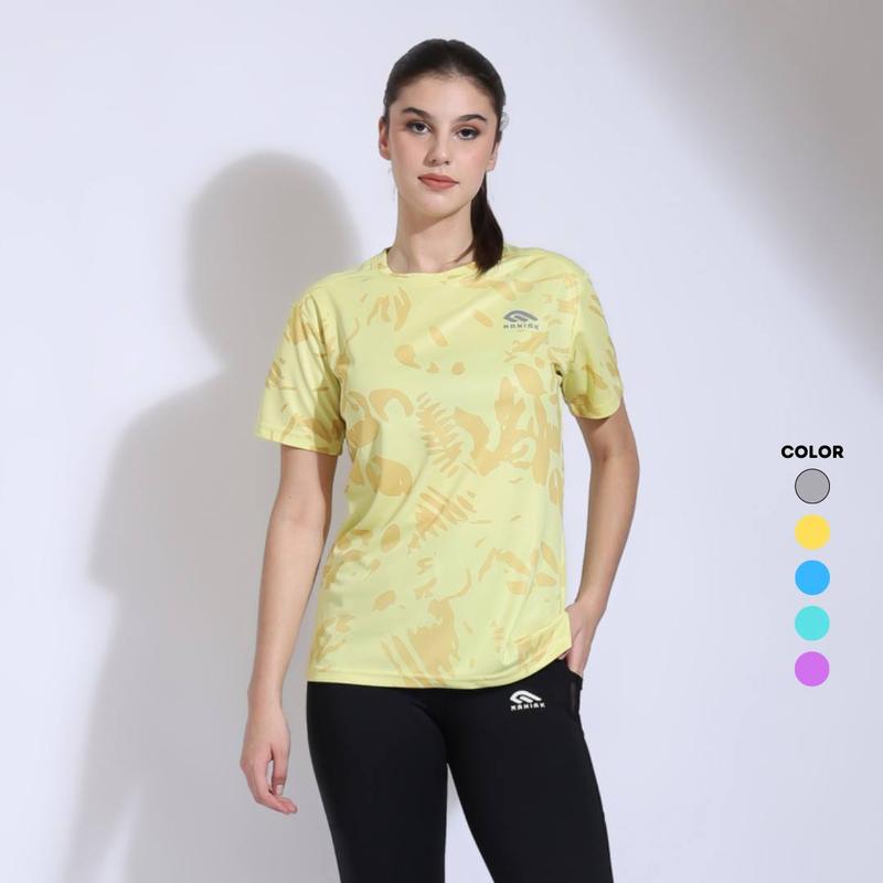 MANIAK Baju Olahraga Lengan Pendek Wanita Corak Motif Atasan Senam Running Lari Zumba Gym Fitnes (MP02 S/S) 0