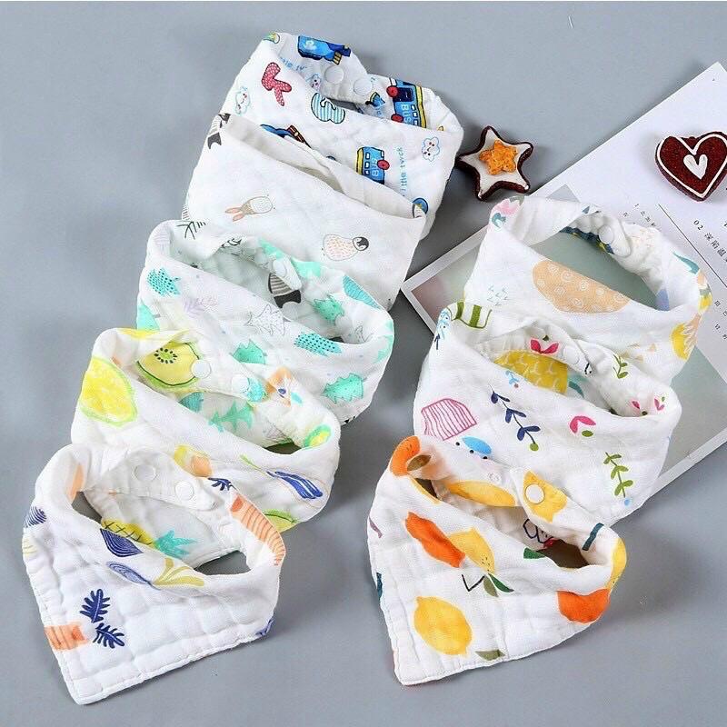 Set 5 yếm sợi tre 6 lớp KL cho bé sơ sinh đến 1tuoi