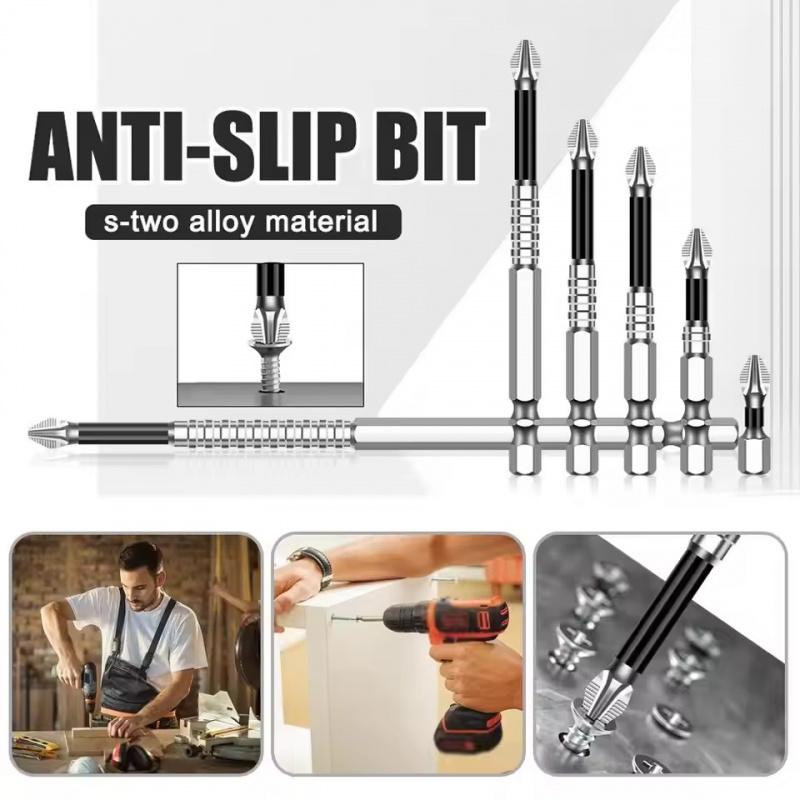 6/12Pcs K5 Obeng Magnetik Kuat Mata Bor Anti-Selip Baja Paduan Kepala Silang Tahan Benturan Mata Obeng Listrik