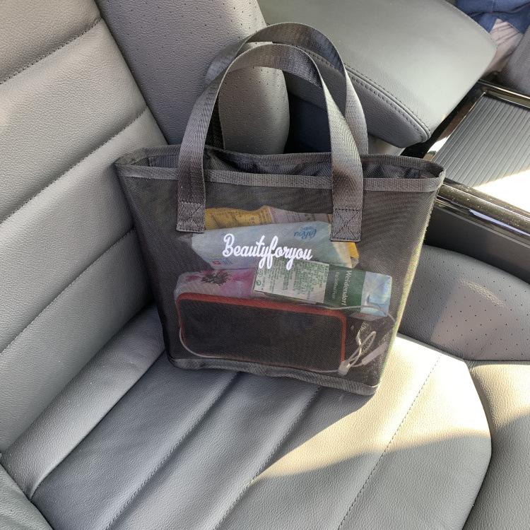 Product Introduction of New Korean Style Is Hollow out See through Mesh Portable Cosmetic Bag Large Capacity Wash Bag for Working Women's Handbag Mom 20