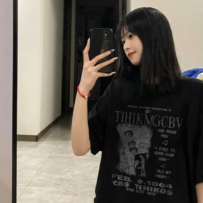 Áo thun nữ vintage đen thời trang nữ bigsize unisex tee 100%cotton Top Women 1