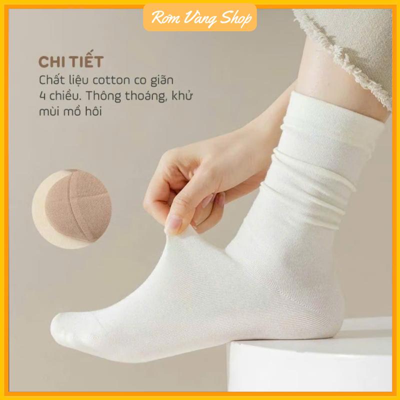 Product Introduction of TẤT VỚ CỔ  CAO CHẤT LIỆU COTTON THOÁNG KHÍ, PHONG CÁCH BASIC DỄ PHỐI ĐỒ - RƠM VÀNG SHOP Menswear Trắng tất  lót 2