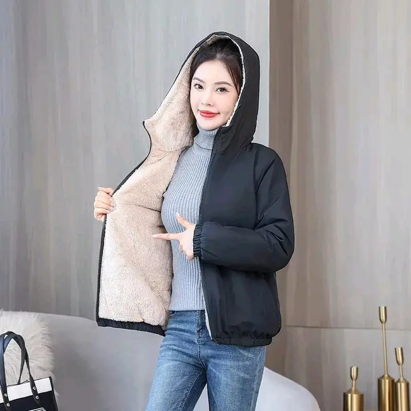 jaket winter wanita lapis bulu Musim dingin 2