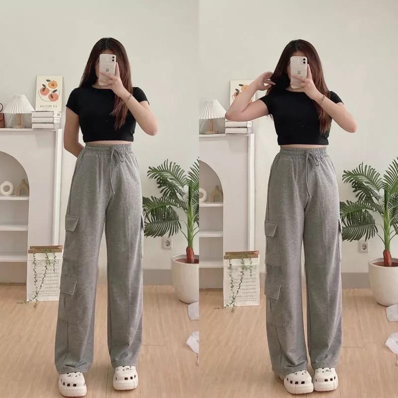 Product Introduction of Kelly Cargo Pants dewasa/ Kulot Cargo/Loose Cargo Celana Panjang Wanita 5