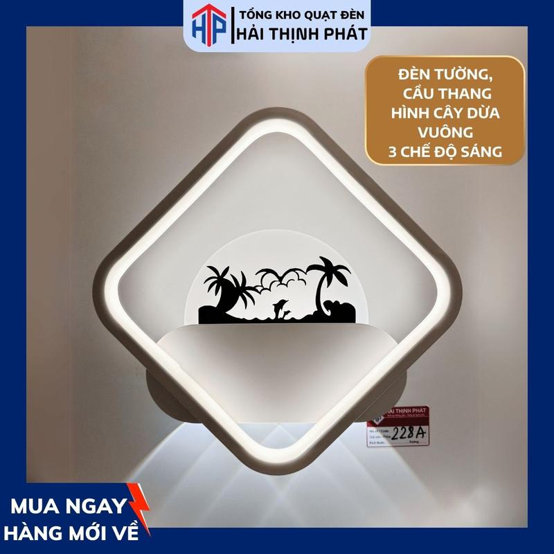 W228A - ĐÈN TƯỜNG, CẦU THANG - HÌNH CÂY DỪA GIỮA ĐẢO - 3 CHẾ ĐỘ SÁNG - TỔNG KHO HẢI THỊNH PHÁT 1