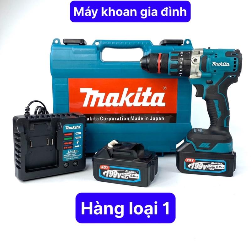 [ Hàng Cao Cấp ] Máy khoan cầm tay pin Makita 199v, máy khoang pin 3 chức năng động cơ không chổi than máypin