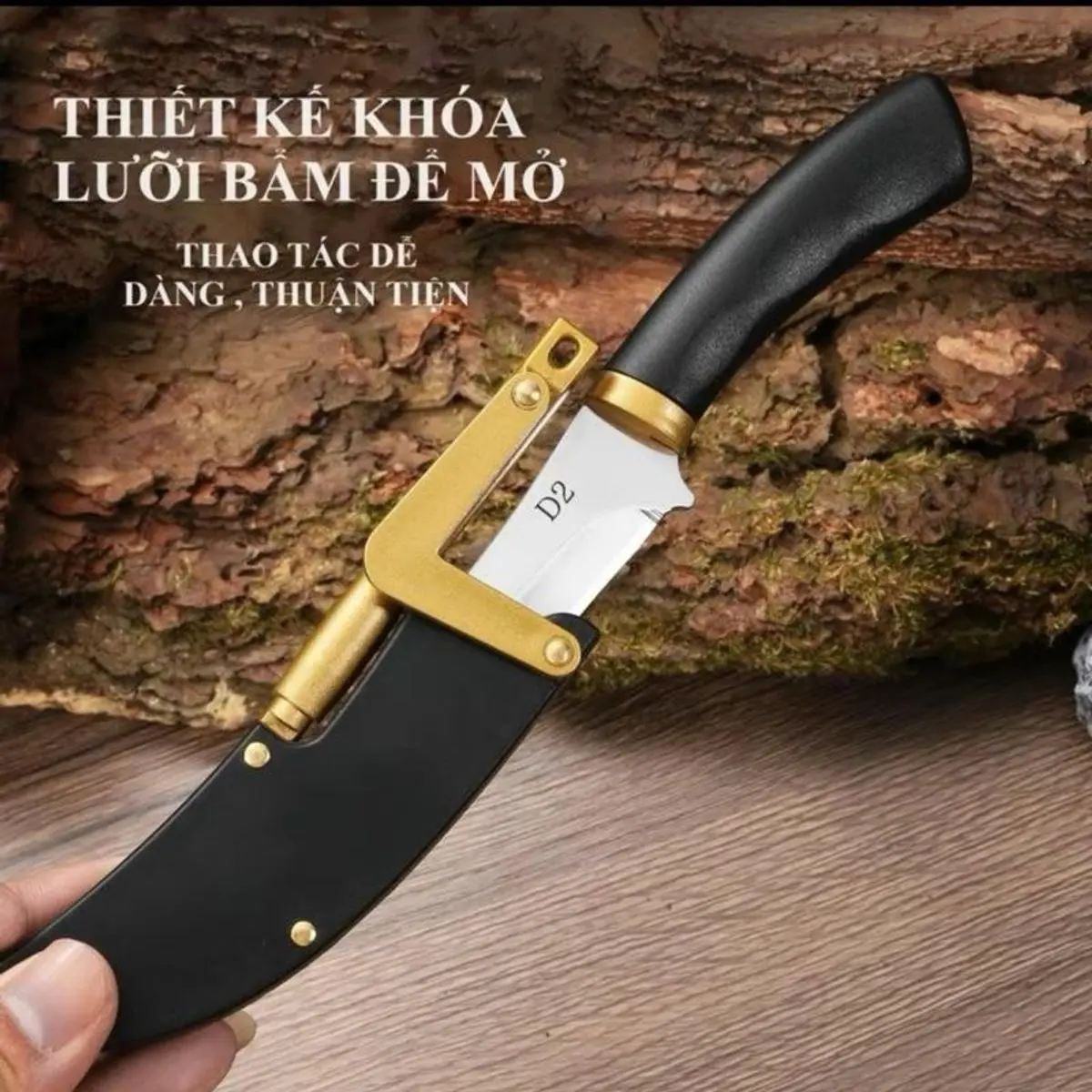 Dao Thái Thịt , Dao Gọt Hoa Quả  Bằng Thép Không Gỉ D2 Thiết Kế Hình Chim Ruồi Kèm Bao Có Chốt An Toàn ( Không kèm móc khoá )  Multicoloured Dao gọt hoa quả
