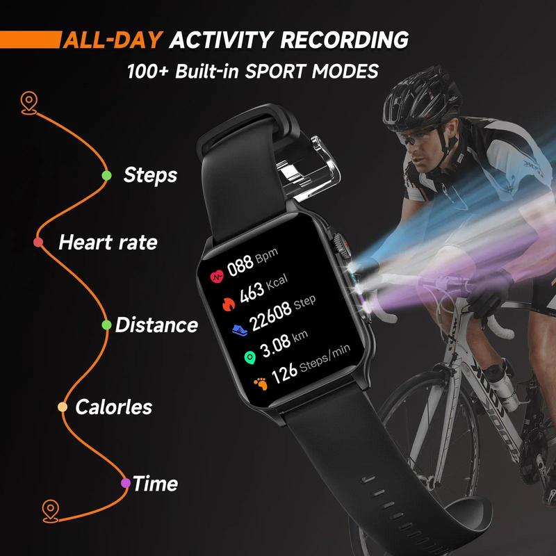 2024 New Men Smart Watch Colorful Breathing Light AMOLED Large Screen Health Monitoring Sports Tracker BT Call Women Smart Watch 3