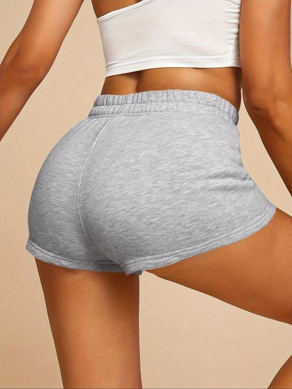 Women's Plain High Waist Skinny Shorts, Casual Elastic Waist Shorts for Summer, Ladies Bottoms for Daily Wear 1