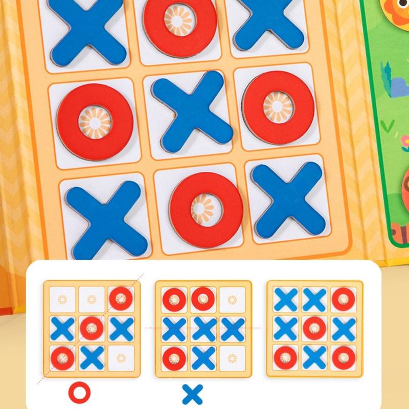 Early Education Toys Toy Magnetic Chess Game Multiplayer Puzzle Children's Magnetic Tic Tac Toe Portable Clip Design Thinking Training Chess Toys Birthday Gifts 7
