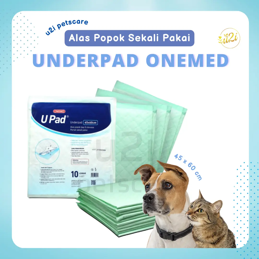 petscare UNDERPAD ONEMED Alas Perlak Popok Ompol Manusia Kucing Anjing Kelinci Hewan Isi 10 (45 x 60cm)