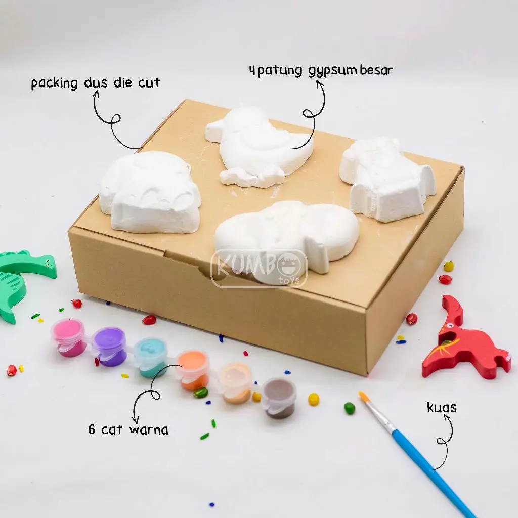[ MAINAN VIRAL ] COD - Mainan Edukasi Anak DIY Painting Gypsum Kit Mewarnai Patung Lukis Gypsum