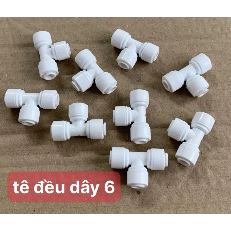 T cân 3 đầu phi 6mm - 10mm nối nhanh, tê đều nối nhanh phi 6 & 10 cút máy lọc nước 3