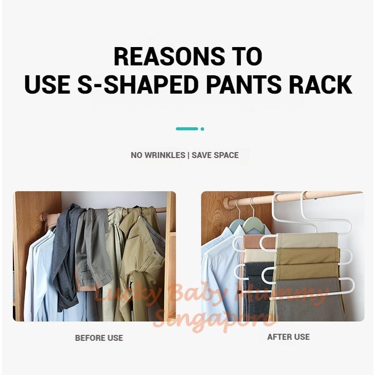 S-Shaped 5-Tier Pants Hanger / Rack Clothing Cabinet Layered Shelf / Hangers / Wardrobe Organizer Stainless Hanging 2