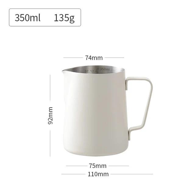 Coffee Milk Frothing Pitcher Jug 304 Stainless Steel With Scale Latte Steam Coffee Paint Process Kitchen Cafe Accessories 8
