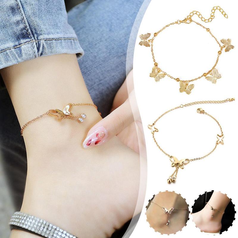 Product Introduction of Trang Trí Bàn Chân Đi Biển, Mặt Dây Chuyền Bướm Rỗng Phong Cách Thủ Công Với Dây Chuyền, L6J4 27