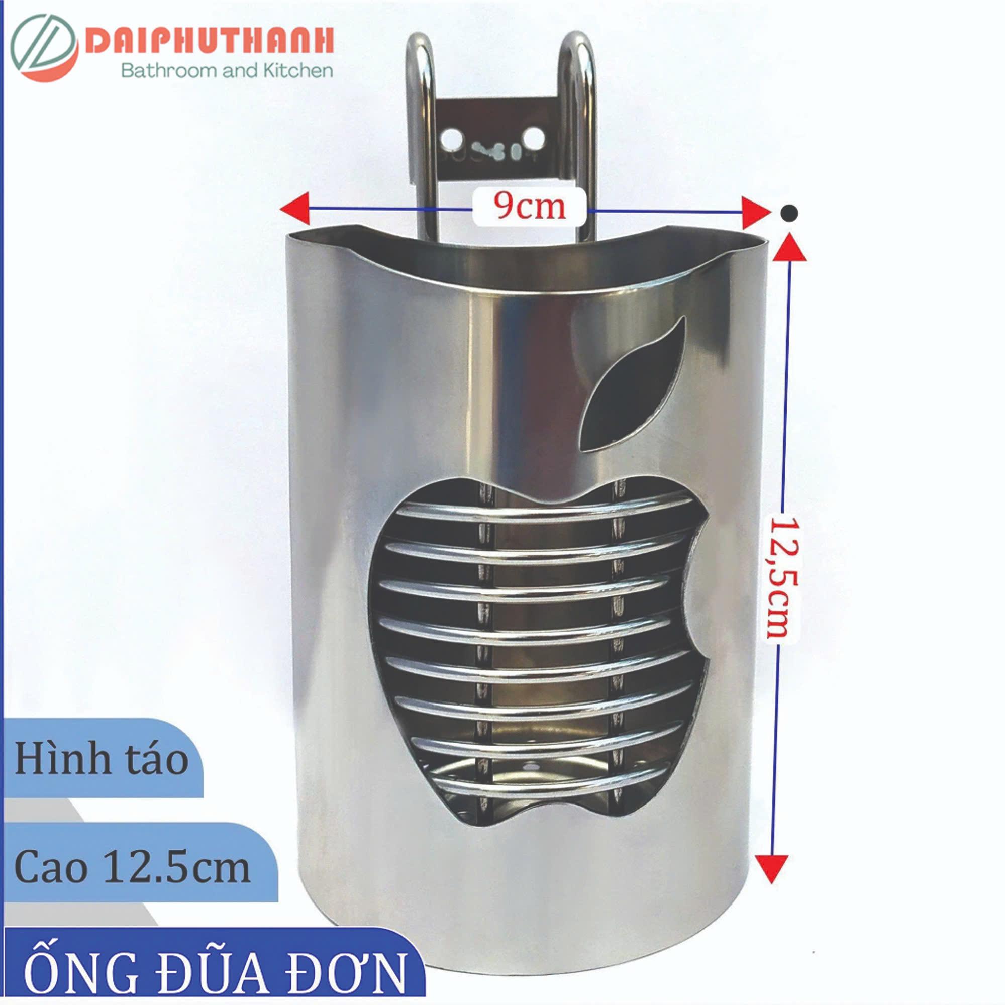 Ống Đũa Khay Đựng Đũa Muỗng Thìa Inox Treo Tường Hoặc Gắn Kệ Chén - Nhiều mẫu hình vuông, tròn, mặt táo,..