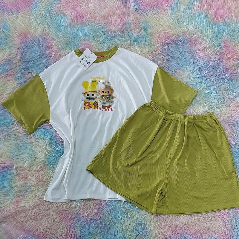 Bộ Đùi Phối LaBuBu 55-75kg Thun Tăm Lạnh Cổ Tròn Nữ 5