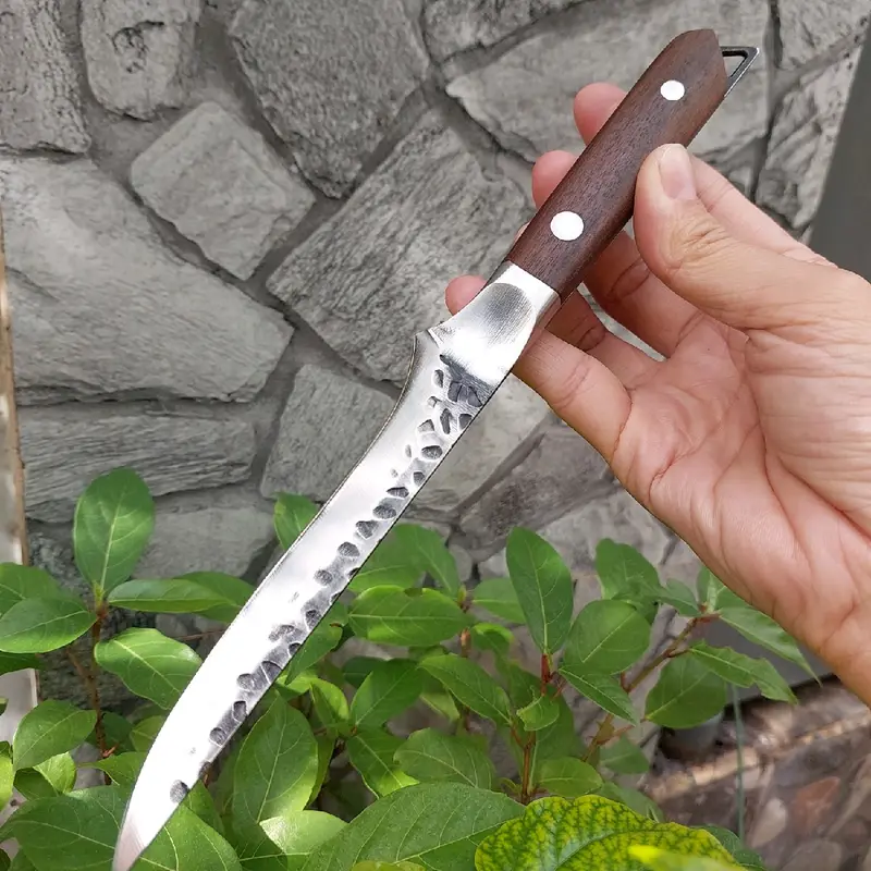 Dao Lọc Thịt Cá Dài 26cm Cán Gỗ, dao làm bếp chống rỉ, dao pha lóc thịt heo 6