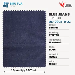 Bahan Blue Jeans | 9 Oz Stretch KATUN / Denim / Legging Denim Biru