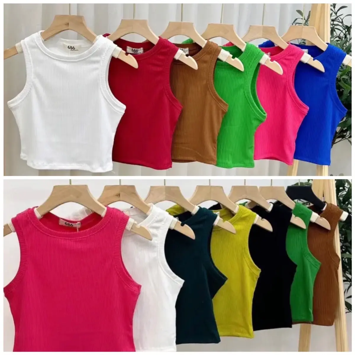 Áo Croptop Full   Màu (L1) chất thun gân co giãn Nữ Đen