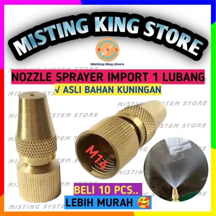 NOZZLE SPRAYER KUNINGAN LURUS NOZLE SPUYER ELEKTRIK 1 LUBANG APOLLO AC 0