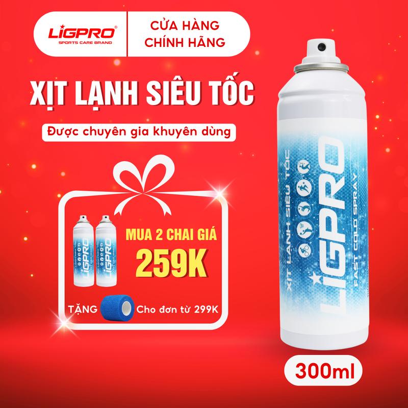 Chai Xịt Lạnh Giảm Đau Siêu Tốc Thảo Dược LIGPRO Giảm Đau Chấn Thương Sơ Cứu Thể Thao 300ml