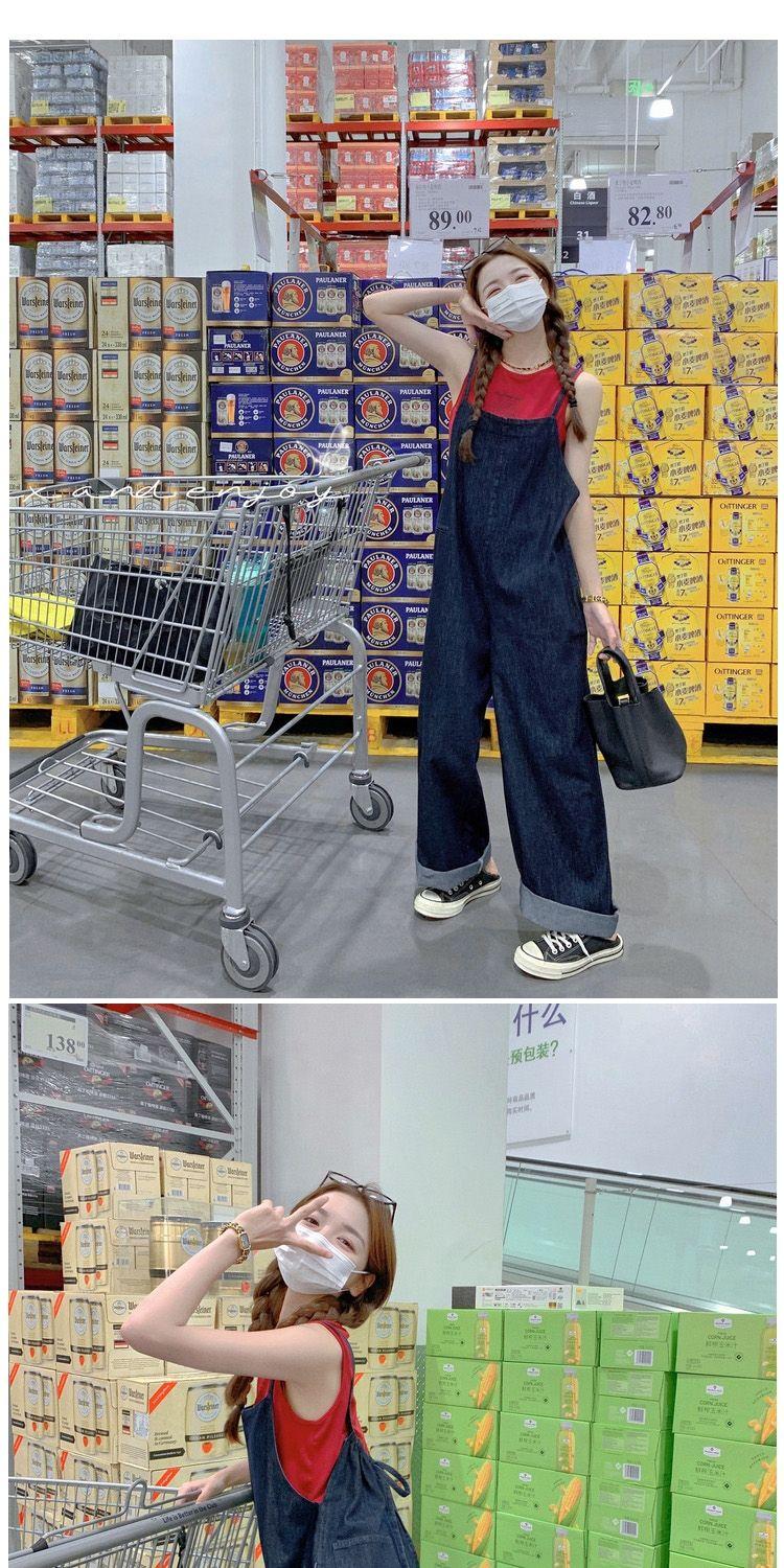 Product Introduction of Quần Yếm Denim, Phong Cách Nhật Bản, Mùa Xuân Và Mùa Thu, Mỏng Và Không Tay, Áo Jumpsuit Quần Nữ, Bó Sát Và Thẳng, Ống Rộng, Có Dây Đeo 9