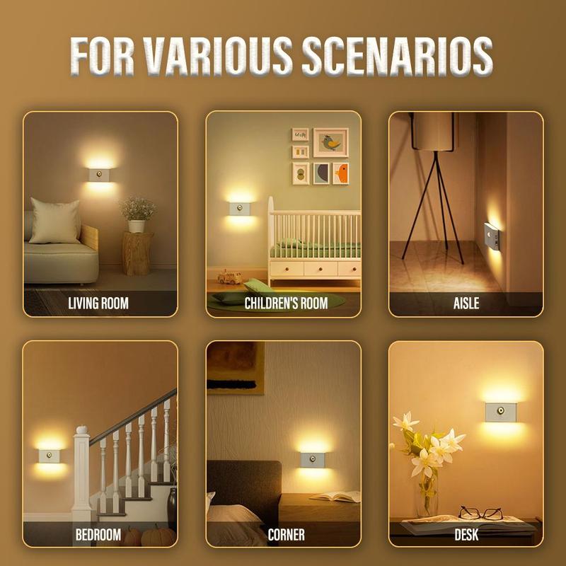 Motion Sensor Night Lights, USB Rechargeable Magnetic Wall Lamp, Home Motion Sensor Night Light, for Bedroom Hallway Bathroom Kitchen Cabinet Stair & Basement 8