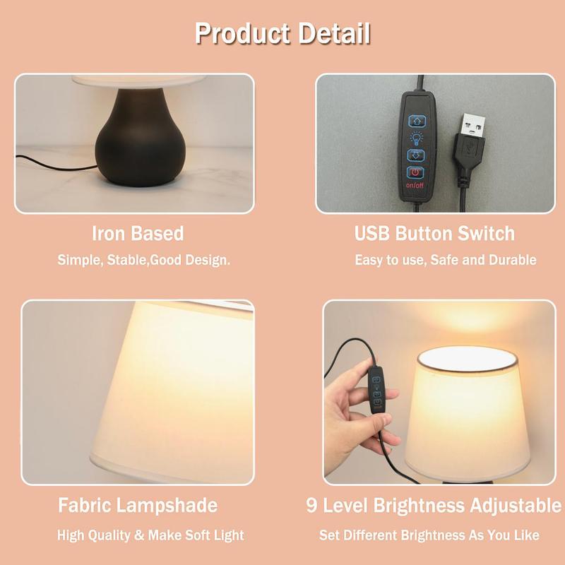 USB Powered Table Lamp, 1 Count Modern Creative LED Desk Lamp, Dimmable Night Light, Suitable for Bedroom, Restaurant, Living Room 8