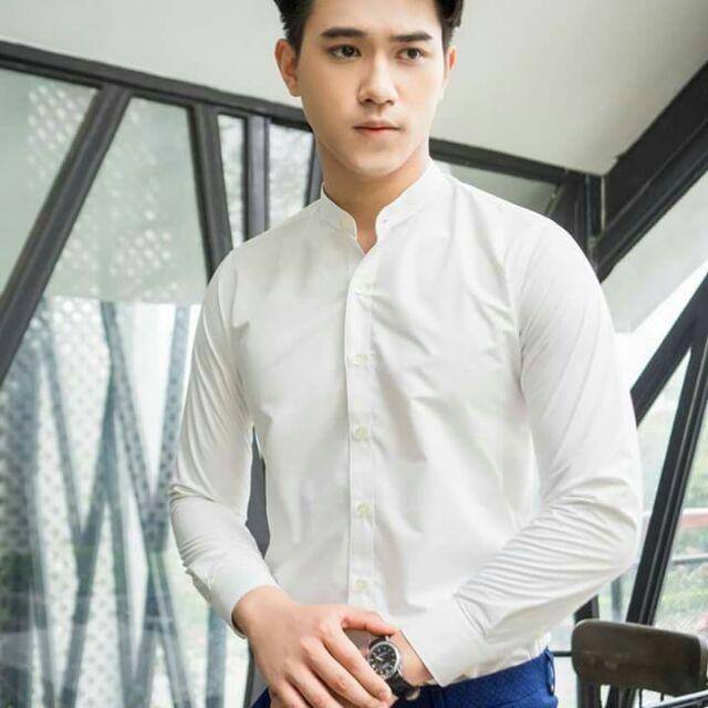 Áo sơ mi nam dài tay CỔ TÀU cao cấp : liệu lụa mềm mịn, không nhăn, thoáng mát, thấm hút mồ hôi(SMT) 2
