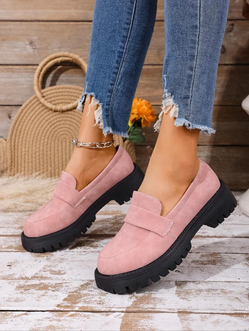 Product Introduction of Women's Fashionable Solid Color Slip on Loafers, Casual Comfortable Breathable Shoes for Daily Wear, Lightweight Breathable Shoes for Women & Girls 7