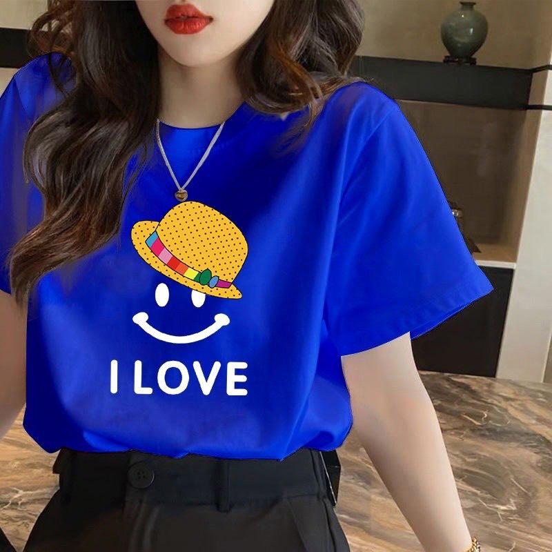 (MẪU MỚI) Áo thun UNISEX in bet I LOVE Top Cổ Tròn Nữ Women 5