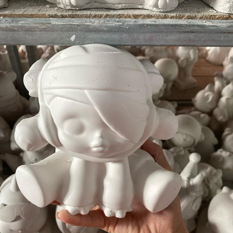 Tượng tô skull panda kèm màu và cọ cho bé 4