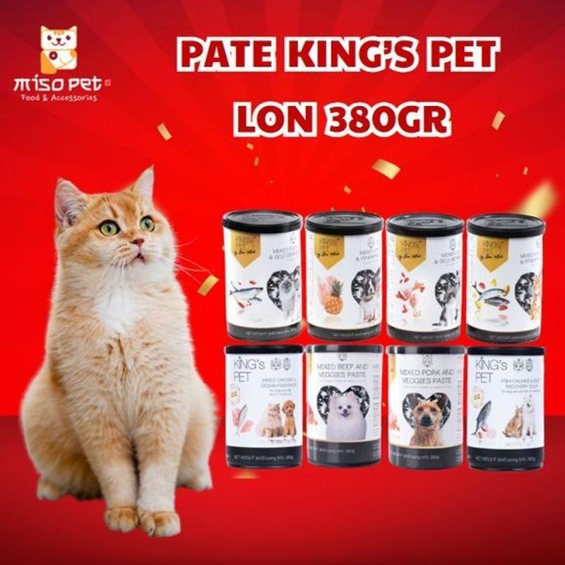 Pate King’s Pet Cho Chó Mèo Lon 380g Đủ Vị Thơm Ngon Không Chất Bảo Quản Bổ Sung Vitamin