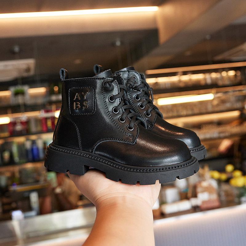Product Introduction of Girls' Shoes Boots 2024 Spring and Autumn New Thin Cotton Medium and Big Children Winter Boy's Ankle Boot Children Casual Martin Boots 9