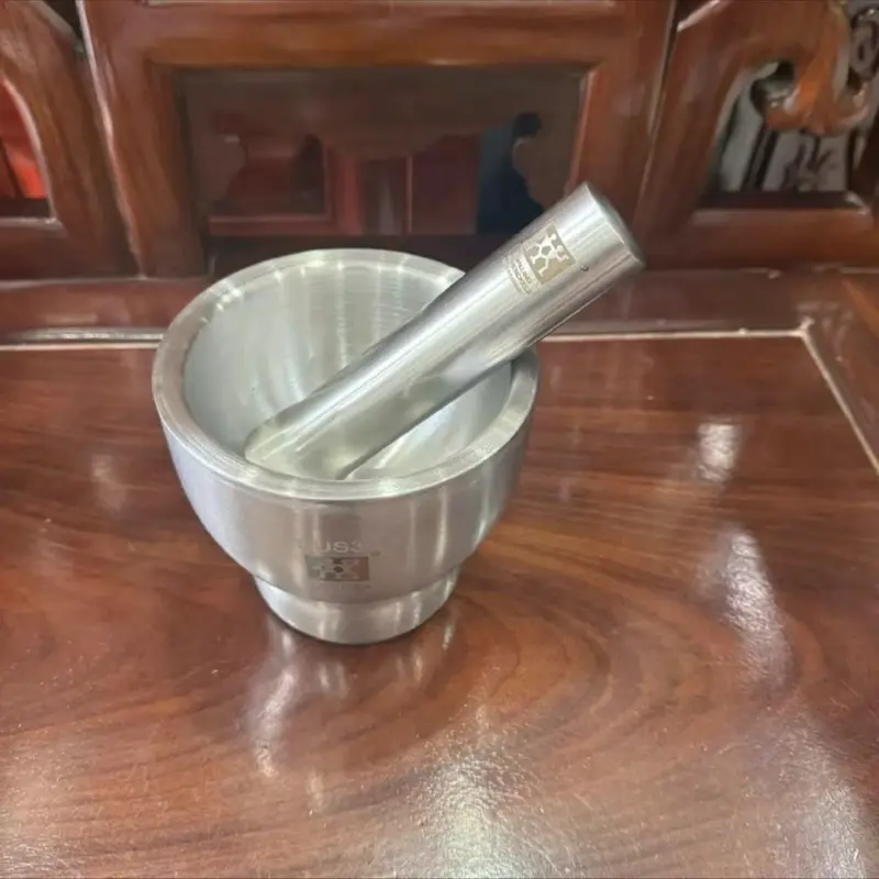 Bộ Cối Chày Inox 304 Có Nắp Đậy GERMANY Đức  Tiện Lợi .